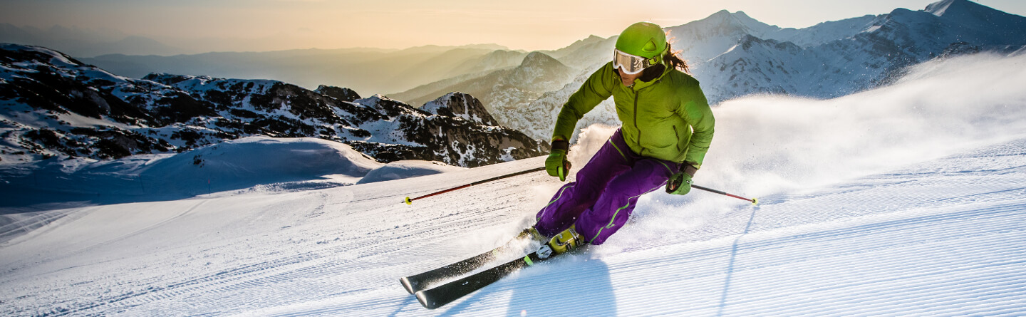 Skifahren in der Nähe vom Severin*s The Alpine Retreat Skifahrerin bei der Abfahrt | Severin*s The Alpine Retreat
