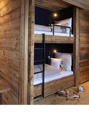 Etagenbett für 2 Kinder in der Famly Suite im Severin*s – The Alpine Retreat